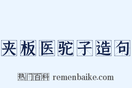 夹板医驼子造句是什么意思的图片